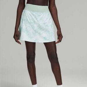 Lululemon Pace Rival Skirt Extra Long Diamond Dye White Silver Blue Sz 8 NEW